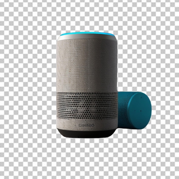 PSD smart speaker with a voice assistant icon on white background