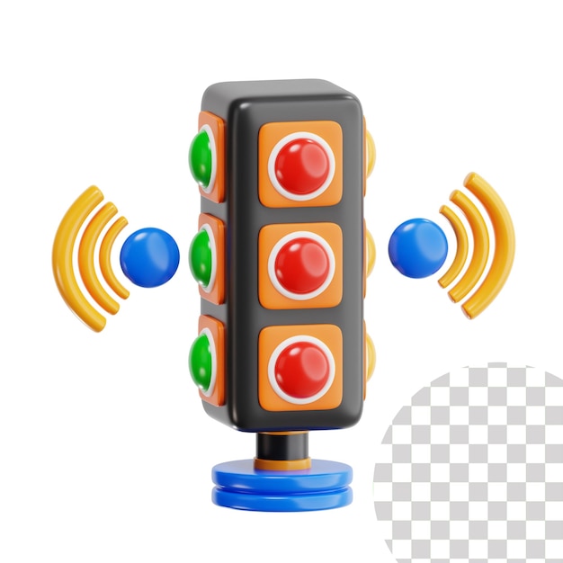 PSD smart traffic light 3d illustration