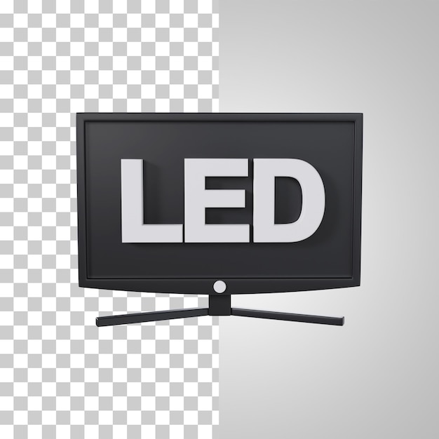 Smart TV LED Icon 3D Rendering