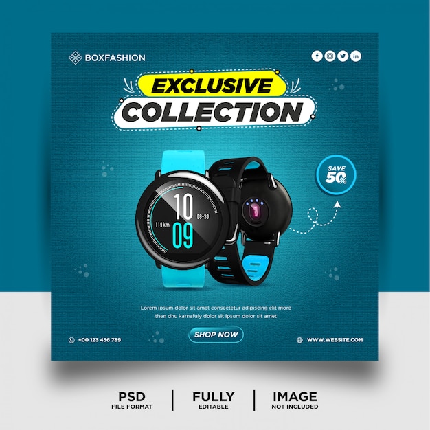 Smart Watch Brand Product Social Media Post Banner