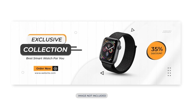 Smart watch facebook cover design template