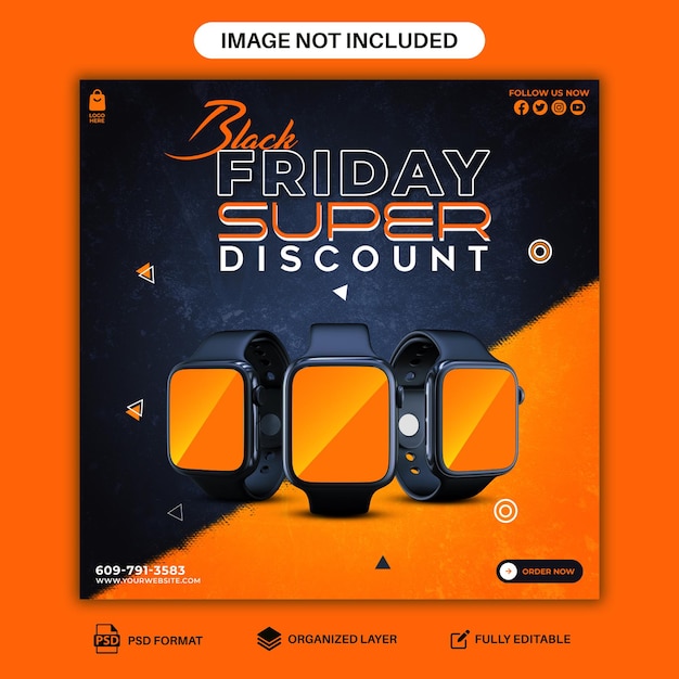 Smart Watch Offer Deal Design of Black Friday Template