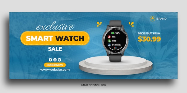 Smart Watch Sale Facebook Cover Web Banner Template