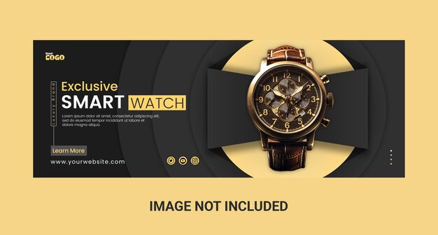 PSD smart watch sale promotional facebook cover page template