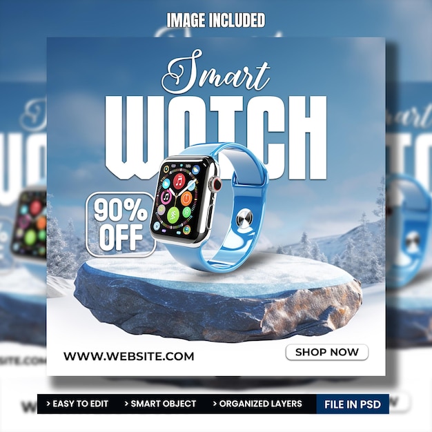 smart watch sale social media banner template