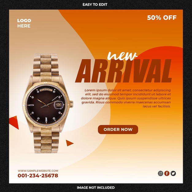 Smart watch sale social media post instagram post banner template