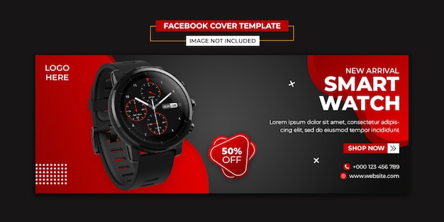 Smart watch social media and facebook cover template