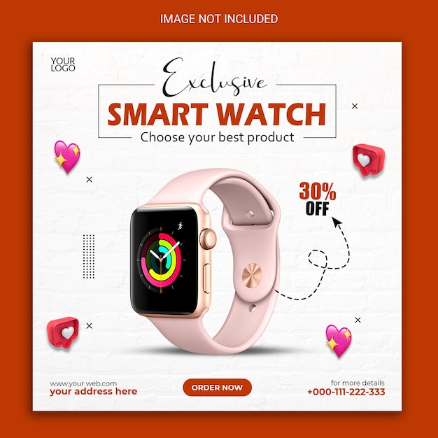 smart watch social media post template design.