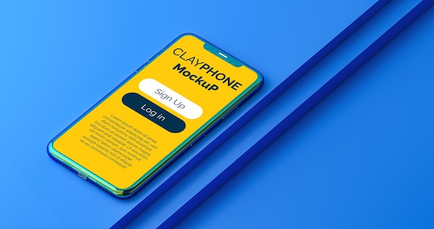 Smartphone and app login mockup