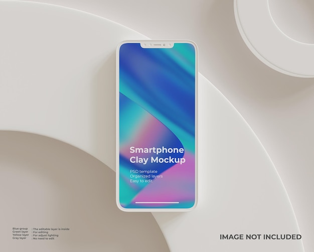Smartphone clay mockup for UI web and apps design