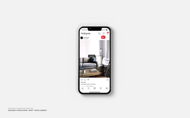 Smartphone Display Instagram Post Mockup Set