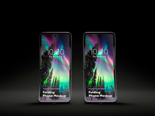 PSD smartphone mock-up  with flip design