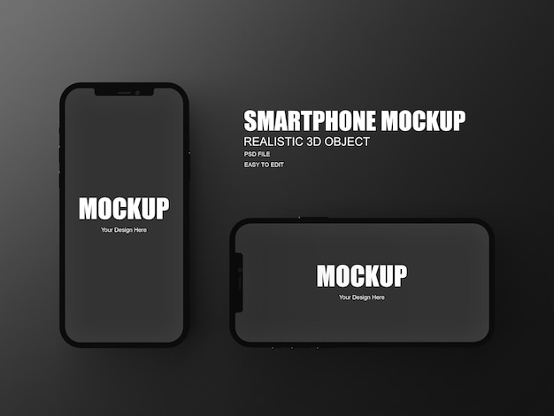 Smartphone mockup in 3d rendering isolated