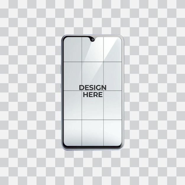 PSD a smartphone mockup design with a transparent background front view