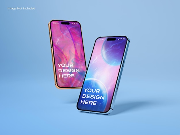 Smartphone mockup. Iphone 14 pro max scene mockup