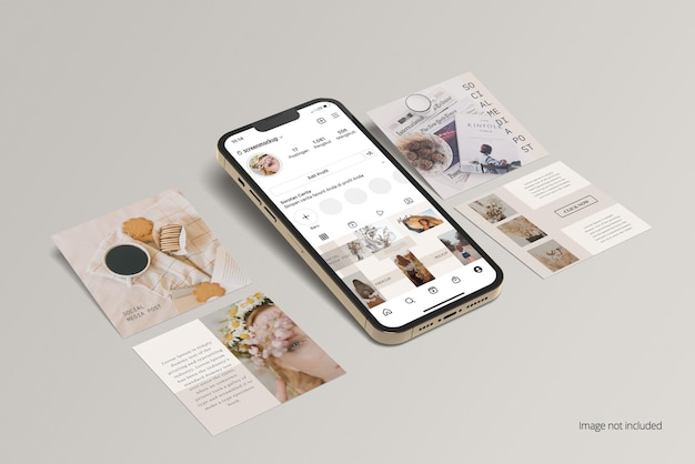 Smartphone mockup Social media postpresentation