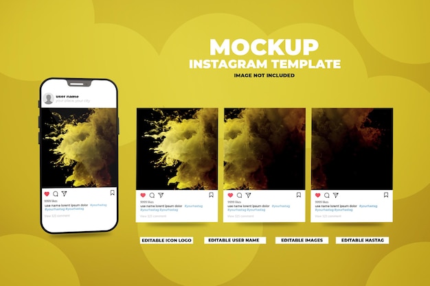 smartphone mockup with instagram post design