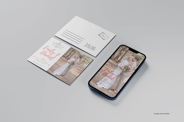 Smartphone and Postcard Mockup