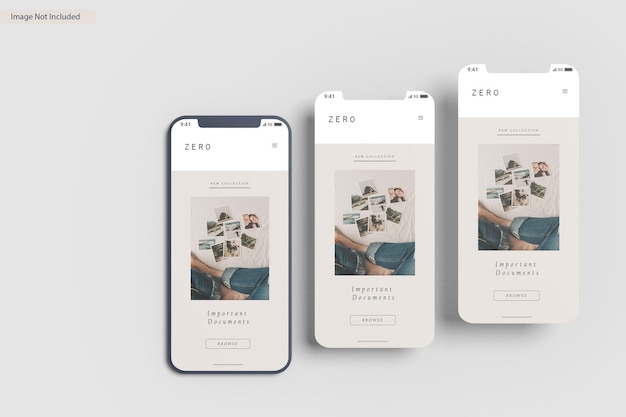 Smartphone screen mockup design rendering