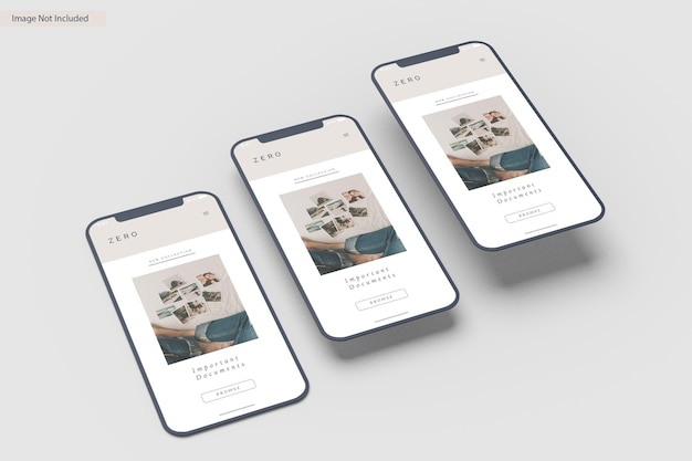 Smartphone screen mockup design rendering