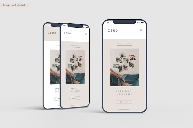 Smartphone screen mockup design rendering