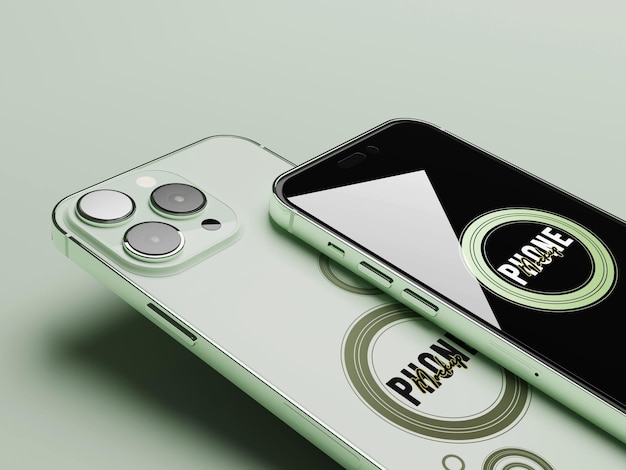 Smartphone screen presentation mockup 3d rendered