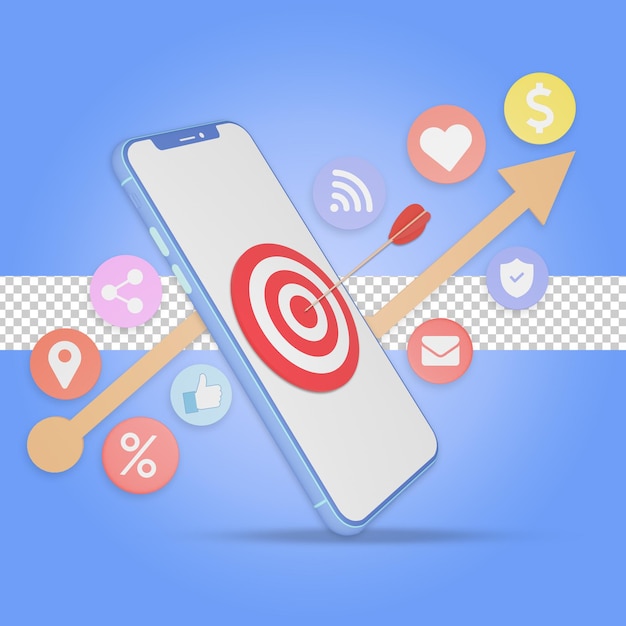 smartphone target business 3d illustration