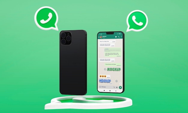 Smartphone with whatsapp emoji