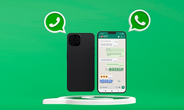 Smartphone with whatsapp emoji