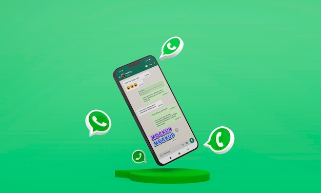 Smartphone with whatsapp emoji