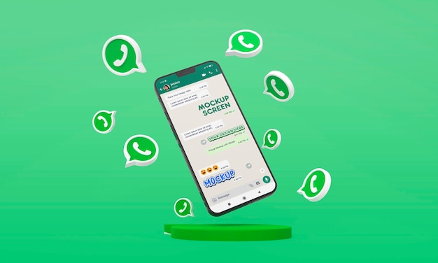 Smartphone with whatsapp emoji