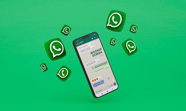 Smartphone with whatsapp emoji