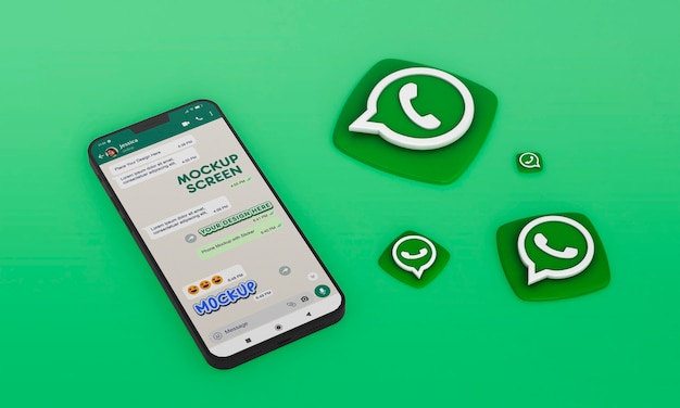 Smartphone with whatsapp emoji