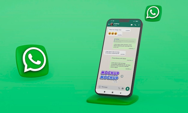 Smartphone with whatsapp emoji