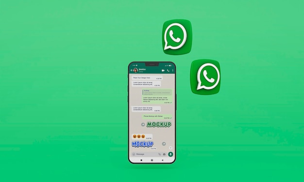 Smartphone with whatsapp emoji