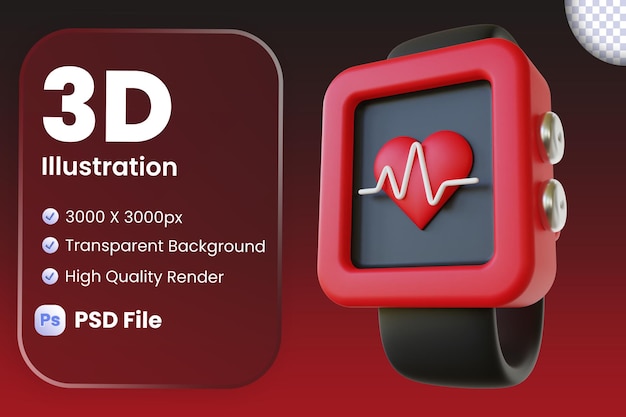 PSD smartwatch 3d illustration