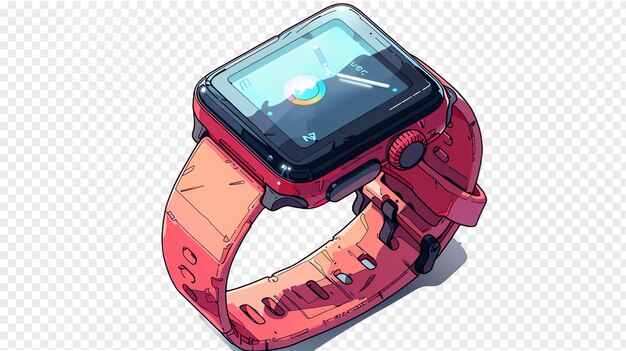 PSD smartwatch illustration isolated on transparent background