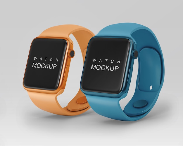 Smartwatch mockup in two colors