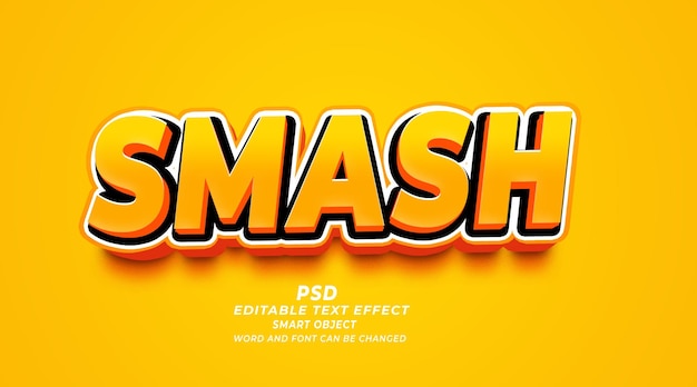 Smash 3d Editable Text Effect Photoshop PSD Template