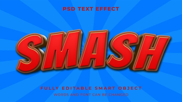 Smash editable text effect