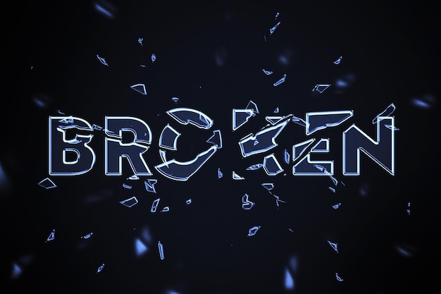 Smashed glass text effect