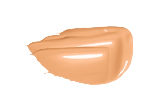 Smear of facial foundation is light beige in color Isolated PNG