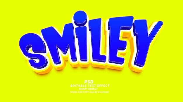 PSD smile 3d editable text effect photoshop style