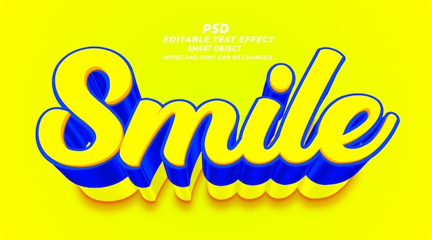 Smile 3d editable text effect photoshop style