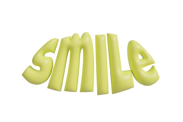 PSD smile 3d lettering