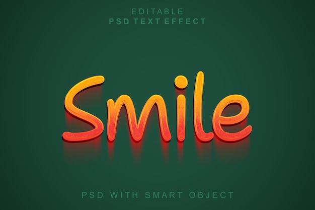 PSD smile 3d text effect