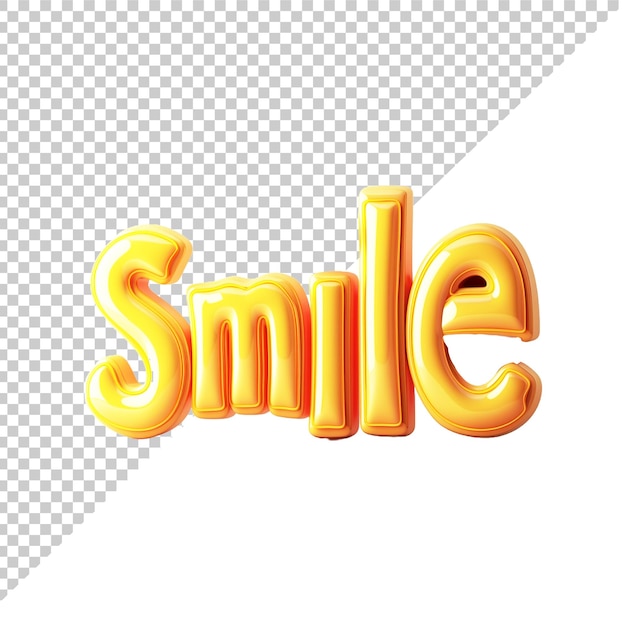 PSD smile 3d text with transparent background