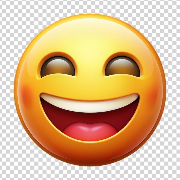 PSD smile emoji isolated on transparent background