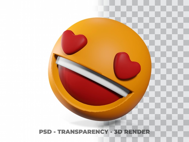 SMILE EMOTICON 3D WITH TRANSPARENCY BACKGROUND