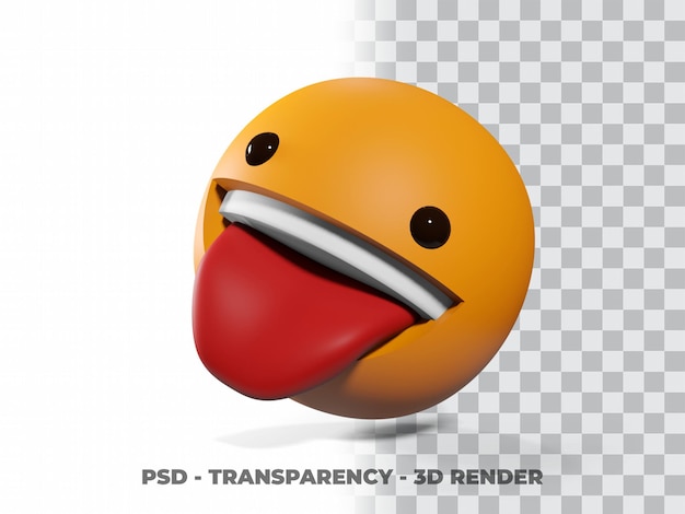 SMILE EMOTICON 3D WITH TRANSPARENCY BACKGROUND